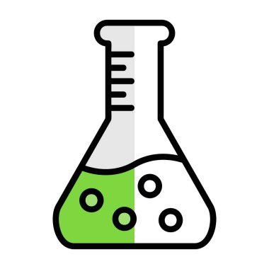 Bilim şişesi. Basit tasarım. Beaker vektör simgesi              