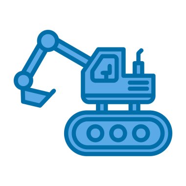 Escavator web simgesi, vektör illüstrasyonu