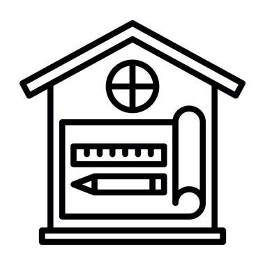 Ev Tasarımı simgesi, vektör illüstrasyonu 