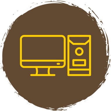 bilgisayar vektörü düz renk simgesi  