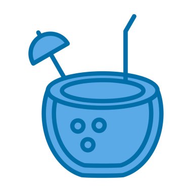 Hindistan cevizi içeceği. Web simgesi vektör illüstrasyonu