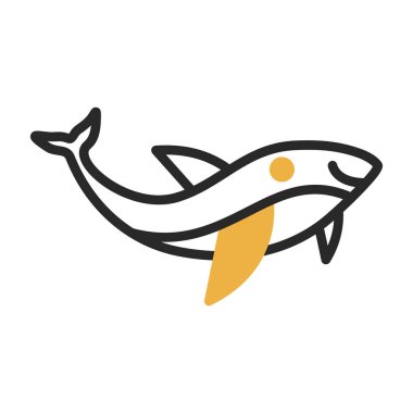 Balina hayvan ikonu. düz vektör illüstrasyonu