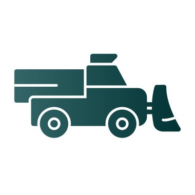 Kar temizleme kamyonu vektör düz simgesi