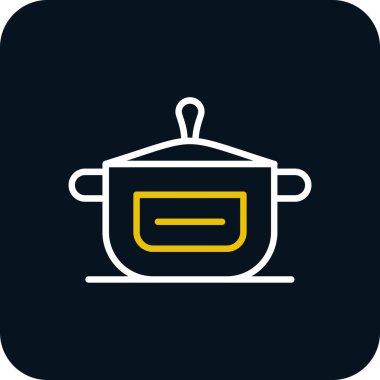 yemek kabı simgesi, vektör illüstrasyonu