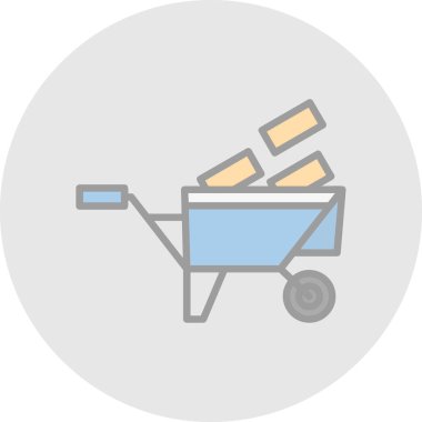 el arabası simgesi vektör illüstrasyonu 