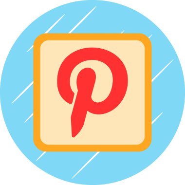 Pinterest logosu. Web basit illüstrasyonu