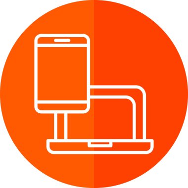 Elektronik aygıtlar simgesi, tablet ve dizüstü bilgisayar vektör çizimi 