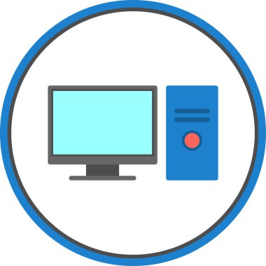 pc bilgisayar simgesinin vektör illüstrasyonu 