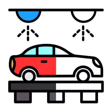 araba yıkama ikonu vektör illüstrasyonu