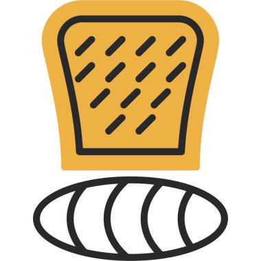 Ekmek. Web simgesi basit illüstrasyon