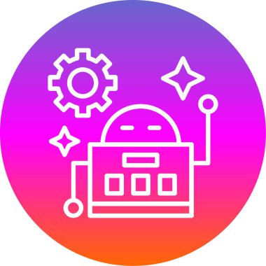 robot düz simgesi, vektör illüstrasyonu