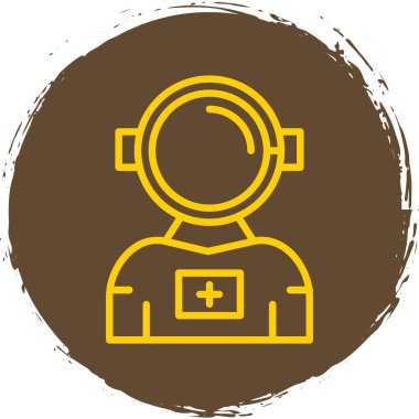 astronot simgesi vektör simgesi. Doğrusal biçim işareti