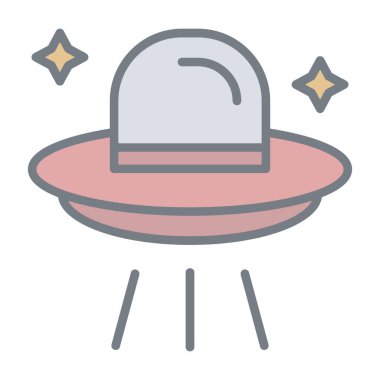 Çizgi roman tarzında UFO simgesi. çizgi film vektör illüstrasyonu