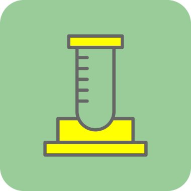 düz Test Tüpü simgesi, vektör illüstrasyonu