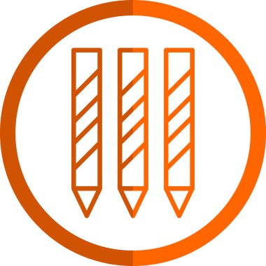 Renkli kalemler. Web simgesi basit illüstrasyon  