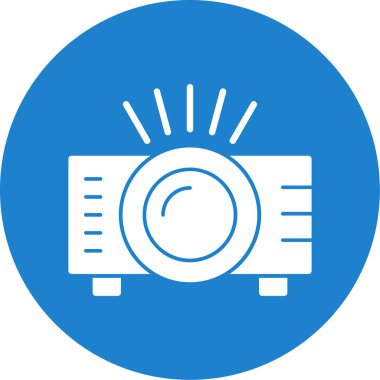 Projektör simgesi, vektör illüstrasyonu 