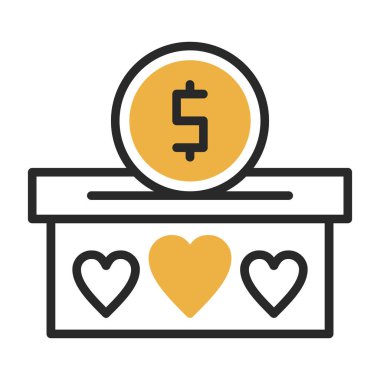 Bağış simgesi, vektör illüstrasyonu, yardım konsepti 