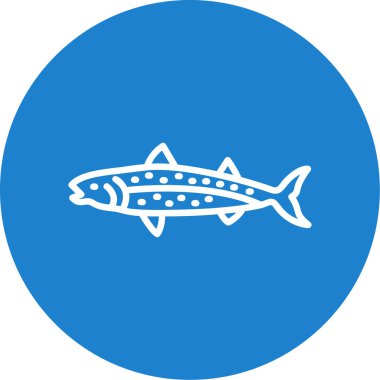 Uskumru balığı ikon vektör çizimi