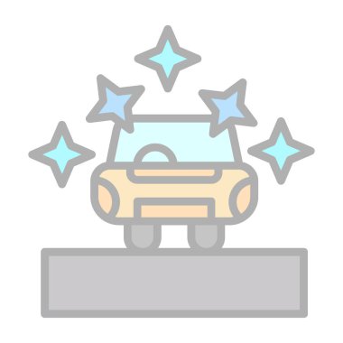 Araba yıkama, ikon. Basit resimleme