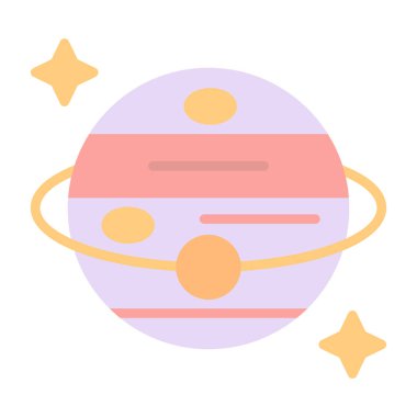 gezegen simgesi, vektör illüstrasyonu basit tasarım