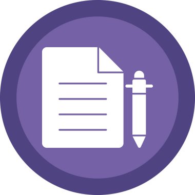 belge ve kalem. Web yuvarlak simgesi basit illüstrasyon