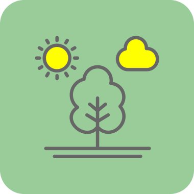 Ağaç düz simge vektör çizim