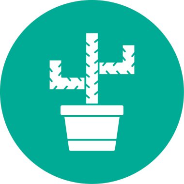 Kaktüs simgesi web ve mobil uygulama tasarımınız için beyaz arkaplanda izole edildi 
