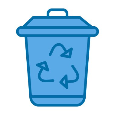 Çöp kutusu simgesi, vektör illüstrasyonu