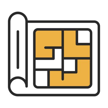 Şablon simgesi, vektör illüstrasyonu basit tasarım