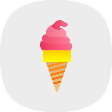 Dondurma. Web simgesi basit illüstrasyon