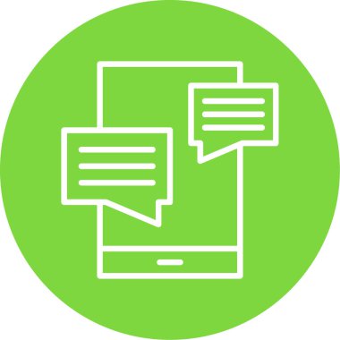 Sohbet ileti simgesi, vektör illüstrasyonu