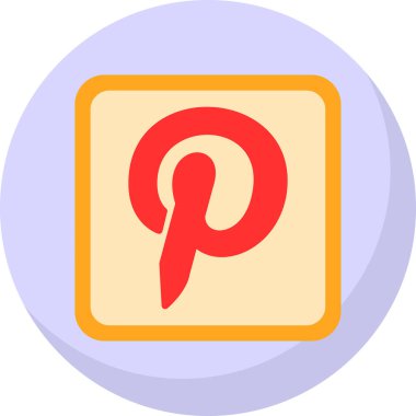 Pinterest logosu. Web basit illüstrasyonu