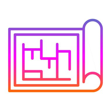 Şablon simgesi, vektör illüstrasyonu basit tasarım