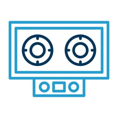 Retro radyo simgesi beyaz arkaplanda izole edildi. vektör illüstrasyonu.