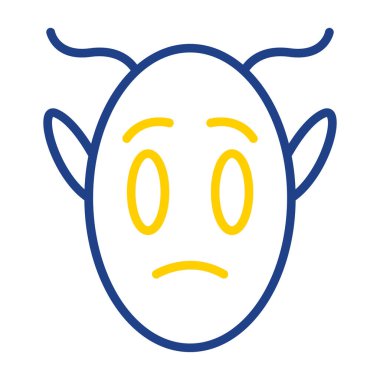 Mars uzaylı düz simgesi, vektör illüstrasyonu 