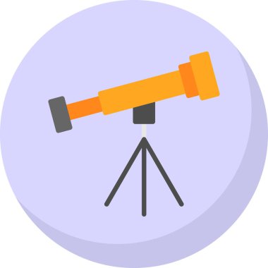 Basit Teleskop simgesi, vektör illüstrasyonu