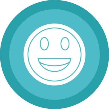 Mutlu bir gülümseme Web simgesi basit illüstrasyon 