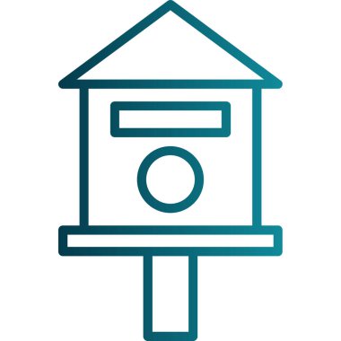 kuş evi simgesi vektör illüstrasyonu