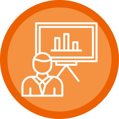 Bir sunum simgesinin vektör illüstrasyonu 