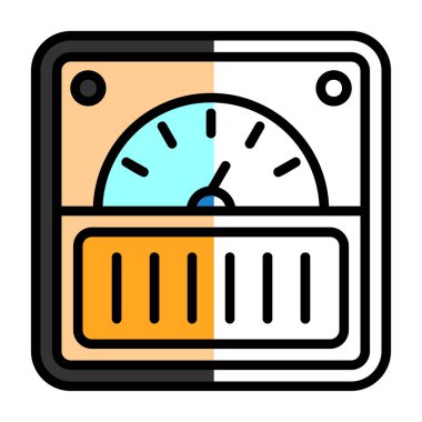 Ölçüm aygıtı simgesi renk ana hatları vektörü