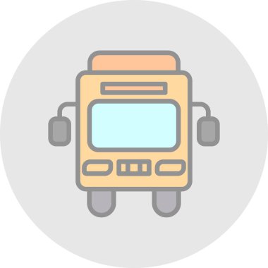 Otobüs. Web simgesi basit illüstrasyon             