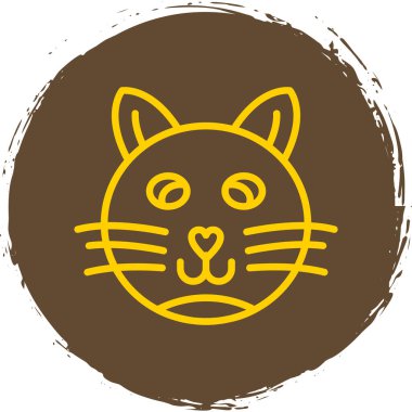 Kedi suratlı. Web simgesi basit illüstrasyon