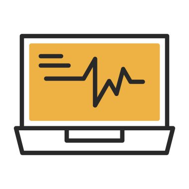 Vector Illustration ECG Kalp atışı Ekranı. Sağlık Geçmişi