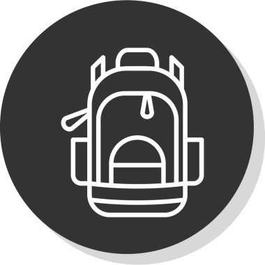 sırt çantası simgesi vektör illüstrasyonu