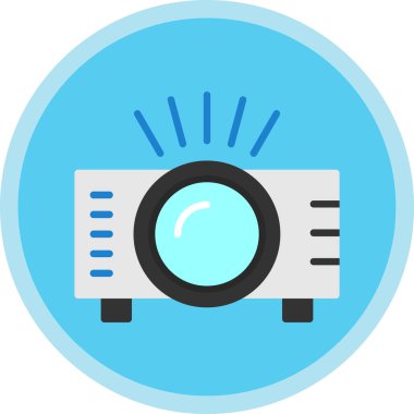 Projektör simgesi, vektör illüstrasyonu 