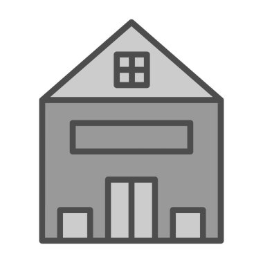 ahır inşa simgesi vektör illüstrasyonu