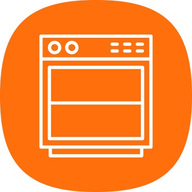 Mutfak ve ev ikonu, bulaşıkçı sembolü, modern illüstrasyon 