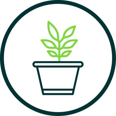 Saksı bitkisi. Web simgesi basit illüstrasyon