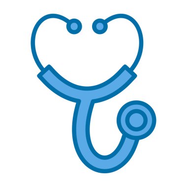 Kardiyoloji, steteskop vektör simgesi, illüstrasyon 