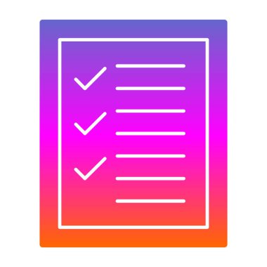 Kontrol listesi. Web simgesi basit illüstrasyon